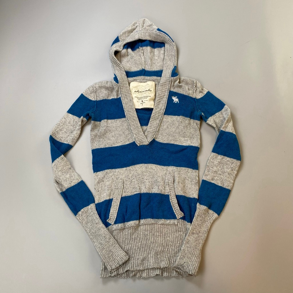 Abercrombie Sweater Y2K Small Bella Swan Mallcore Fairy Grunge Angora Hood FLAWS